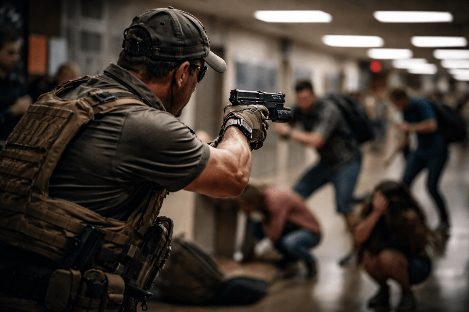 Tactical training in the college hallway
