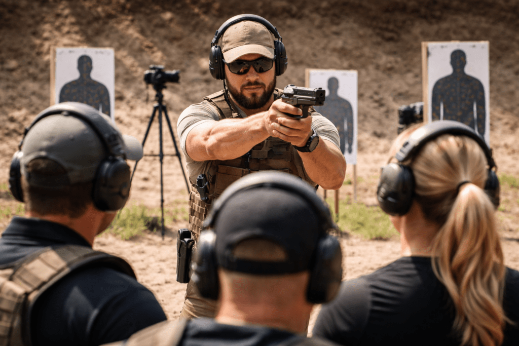 Firearms training session in action