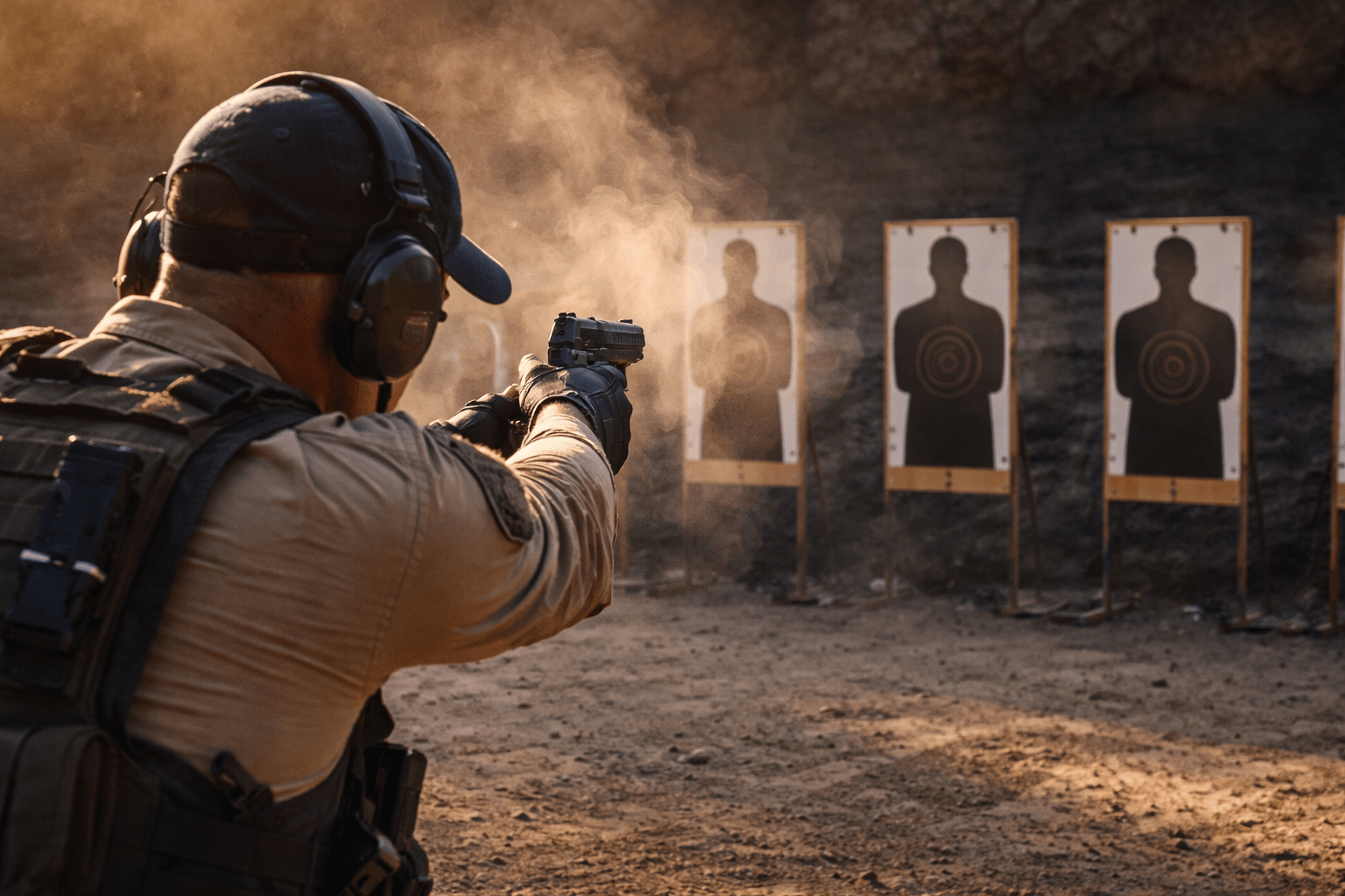 Police training at the shooting range