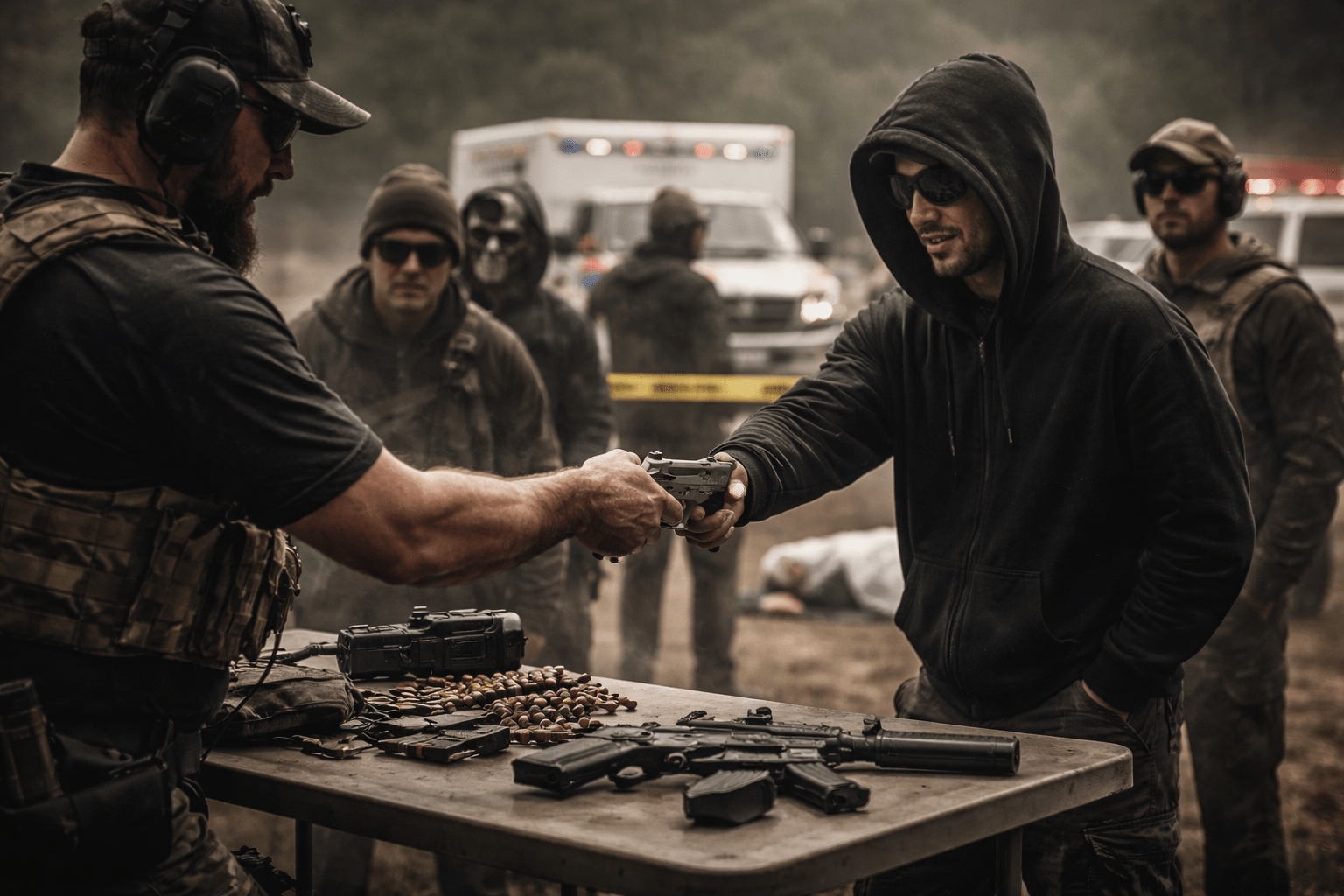 Dangerous firearm training in progress